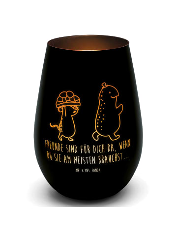 Mr. & Mrs. Panda Kerzenhalter Schildkröte Maus mit Spruch in Schwarz