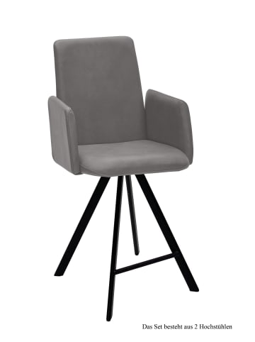 58 aufm Kessel THEKENSTUHL (2er-Set) Deerdre 52x109x60 Schwarz/Grau