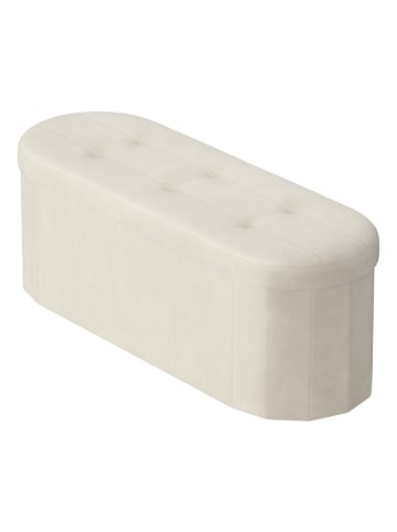 SONGMICS Sitzhocker Minota in Weiß - (B)110 x (H)38 x (T)38 cm