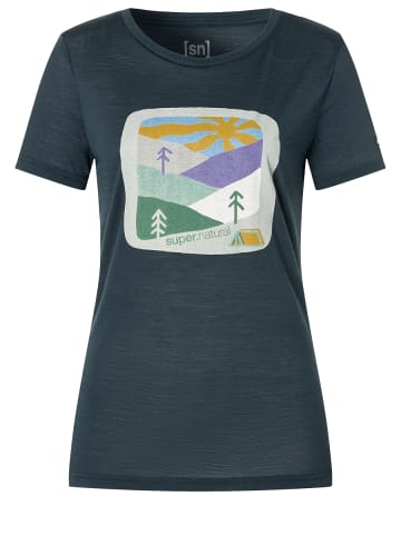 super.natural Merino T-Shirt in blau