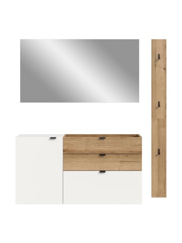 ebuy24 Garderobenmöbel Naro (3-teilig) Weiß 158 x 37 cm