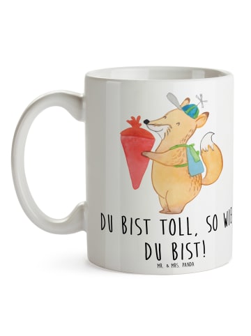 Mr. & Mrs. Panda Tasse mit Spruch Schulanfang Einzigartig mit Sp... in Weiß