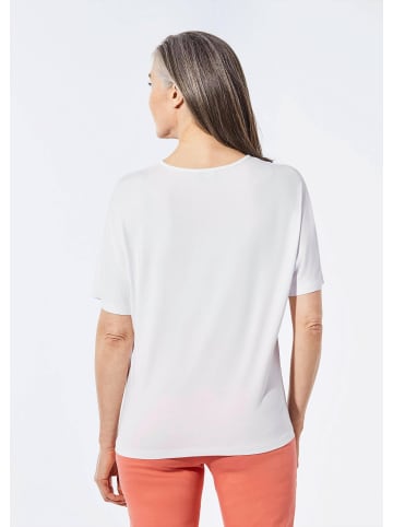 GOLDNER Shirt Top mit V-Ausschnitt in weiß