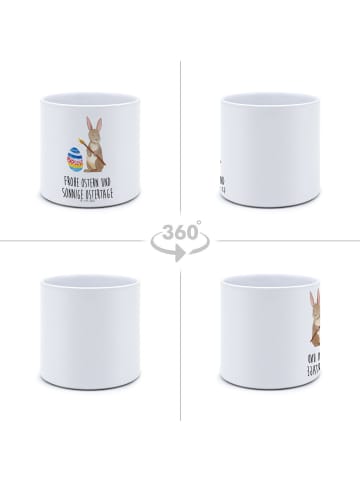 Mr. & Mrs. Panda Pflanztopf Hase Eier Malen mit Spruch in Weiß