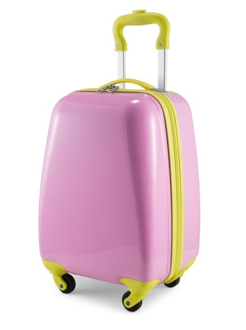 Hauptstadtkoffer For Kids - Kindertrolley mit Piratenaufklebern in Pink