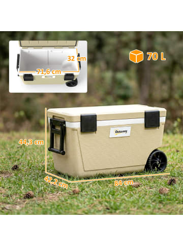 Outsunny Kühlbox,84cm x 42,2cm x 44,3cm,braun