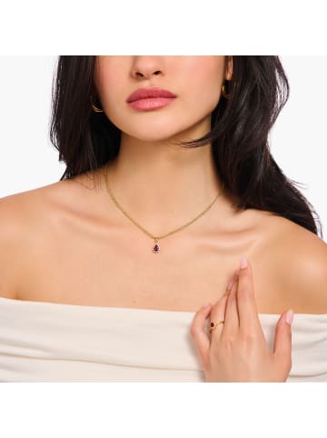 Thomas Sabo Kette Mit Anhänger Vintage Romance in gold, dunkelrot
