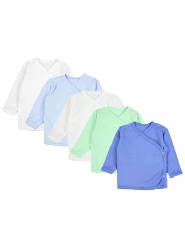 TupTam Baby Langarm Wickelshirt 5er Set in grün/blau