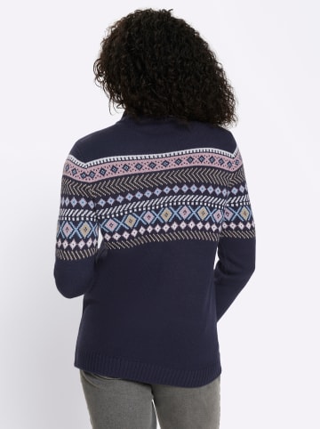 Sieh an! Strickjacke in marine-mauve-gemustert