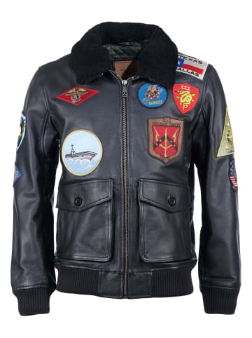 TOP GUN Lederjacke TG20201007 in schwarz