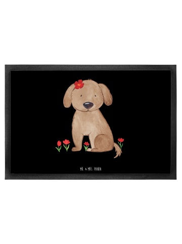 Mr. & Mrs. Panda Schmutzfangmatte Hund Dame ohne Spruch in Schwarz