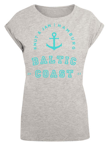 F4NT4STIC Extended Shoulder T-Shirt PLUS SIZE  Baltic Coast in grau meliert