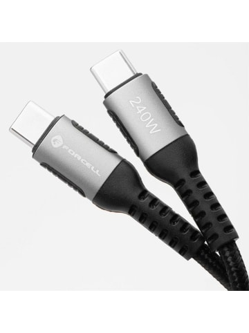 COFI 1453 Forcell Ladekabel USB-C auf USB-C F-Energy C263 0,25 m 240W in Transparent