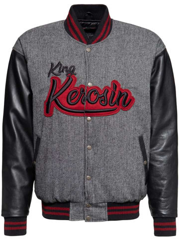 King Kerosin Lederjacke in Grau