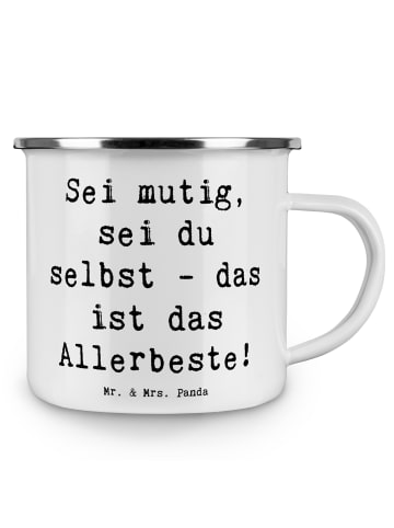 Mr. & Mrs. Panda Kaffeebecher Spruch Mutig zu sich selbst stehen... in Weiß