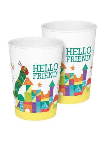 Geda Labels Trinkbecher Raupe Nimmersatt Hello Friend 2er Set in Grün - 330 ml