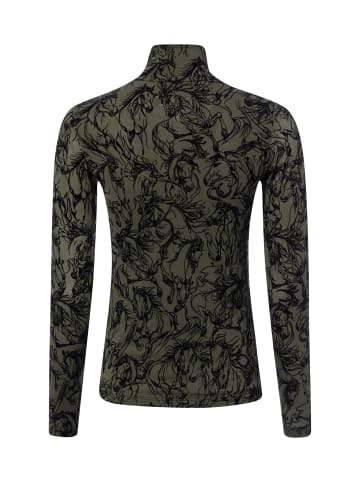 MARC CAIN COLLECTIONS Langarmshirt in oliv schwarz