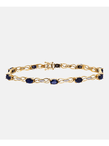 Diamant L'éternel Armband aus 375 Gelbgold mit Diamant mit Saphir
