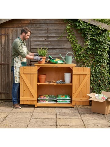 relaxdays Pflanztisch in Orange - (B)75 x (H)90 x (T)40 cm