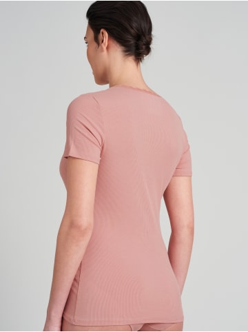 Schiesser T-Shirt Rib & Lace in terracotta