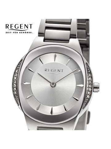 Regent Armbanduhr Regent Metallarmband silber extra groß (ca. 28,5mm)