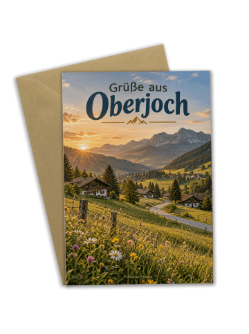 Grußkarte Berglandschaft malerisch Design mit S... in Weiß