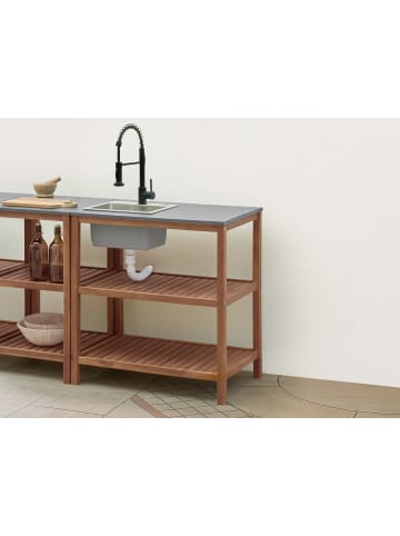 Beliani Gartenküche BRUCOLI in Braun/Grau/Schwarz - (W) 80 x (H) 83 x (L) 50 cm