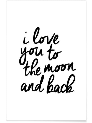 Juniqe Poster "I Love You to the Moon and Back" in Schwarz & Weiß