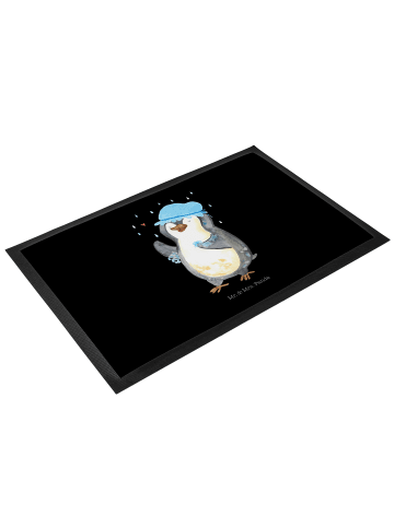 Mr. & Mrs. Panda fußmatte Pinguin Duschen ohne Spruch in Schwarz