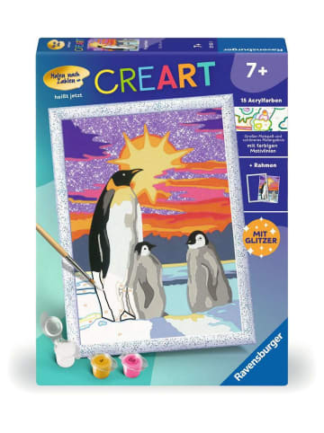 Ravensburger Ravensburger CreArt, Malen nach Zahlen Kinder - Pinguinliebe in bunt