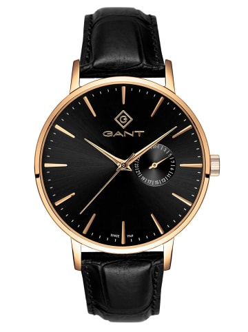 Gant Herrenuhr Quarz Park Hill III Leder Schwarz