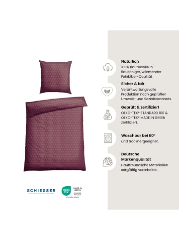 Schiesser Feinbiber-Bettwäsche-Set Drops in Mauve