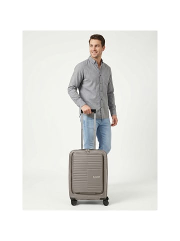 Redolz Essentials 17 2.0 4 Rollen Kabinentrolley 55 cm Laptopfach mit Dehnfalte taupe