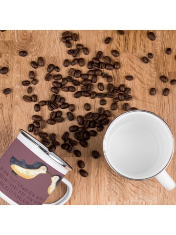 Mr. & Mrs. Panda Tasse Emaille Flitterwochen Abenteuer mit Spruch in Kaffa Coffee
