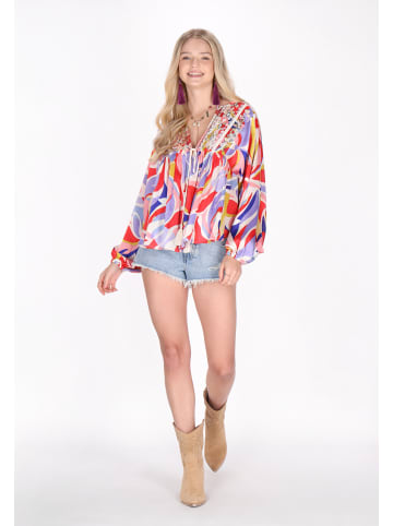 IZIA Women Blouse in red multicolor