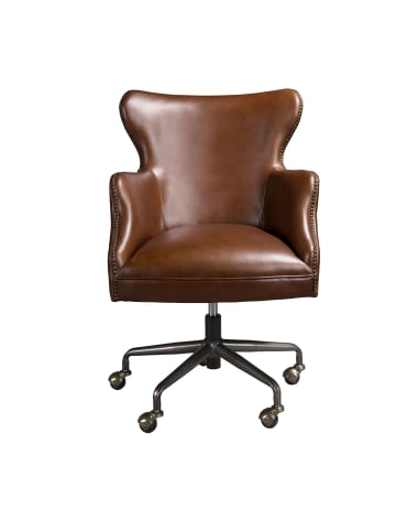 Angel Cerdá Drehbarer Sessel 4166 in Dunkelbraun / Stahl – (B)64 x (H)74 x (T)92 cm