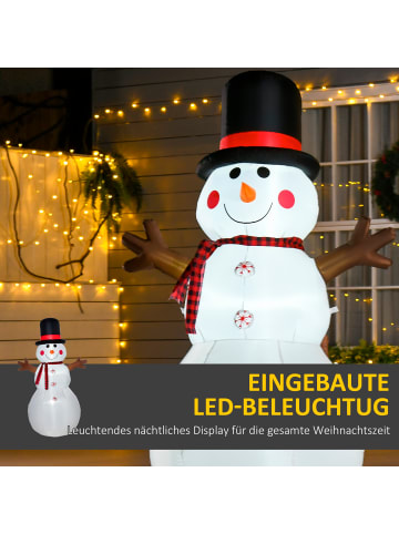 HOMCOM Aufblasbare Weihnachtsdekoration-100B x 80T x 182H cm-Weiß+Schwarz