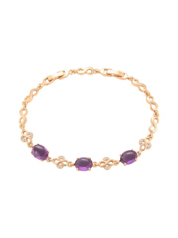 faina Women Crystal-Studded Bracelet in Rose Gold Violet