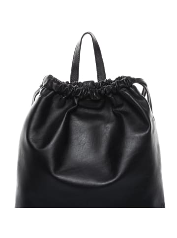 FEYNSINN Leder-Rucksack echt Leder Bucket-drawstring groß schwarz in schwarz