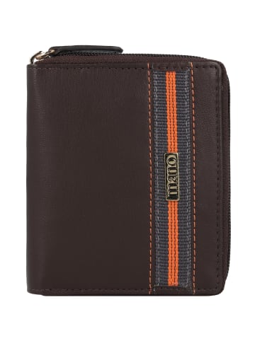 mano Don Leonardo Geldbörse RFID Leder 10 cm in dunkelbraun
