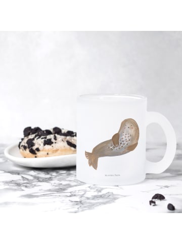 Mr. & Mrs. Panda Trinkglas Robbe Lachen ohne Spruch in Transparent