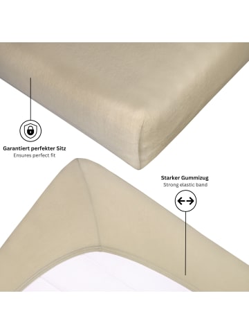 Schöner Wohnen Kollektion Spannbettlaken BASIC in Beige
