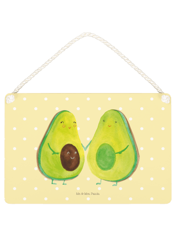 Mr. & Mrs. Panda wandtafel Avocado Pärchen ohne Spruch in Gelb Pastell