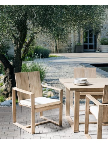 Beliani 2er-Set Gartenstuhl AZZANELLO in Heller Holzfarbton/Weiß