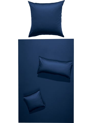 Erwin Müller Mako-Satin Bettwäsche Landshut in dunkelblau