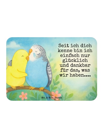 Mr. & Mrs. Panda magnet Wellensittich Liebe Design mit Spruch in Weiß