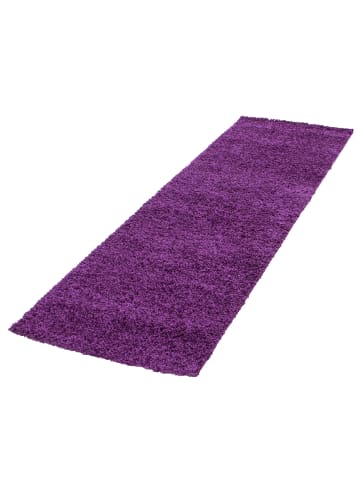 KADIMA DESIGN Teppich Hochflor Unifarben Polypropylen Wohnzimmer Shaggy in Violett