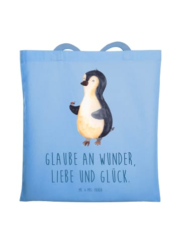 Mr. & Mrs. Panda Umhängetasche Pinguin Marienkäfer mit Spruch in Sky Blue