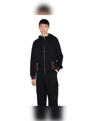 Gucci Jacke mit Kapuze mit Web Schwarz