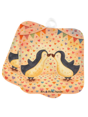 Mr. & Mrs. Panda Ofenhandschuhe Pinguin Liebe Design ohne Spruch in Weiß